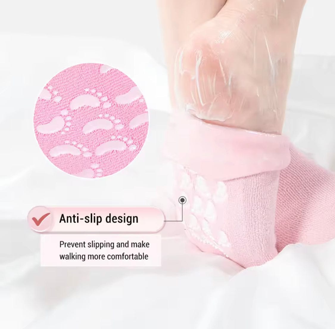 1 Pair Silicone Socks Silicone Gel Sock Silicone Moisturizing Sock Silicone Heel Sock