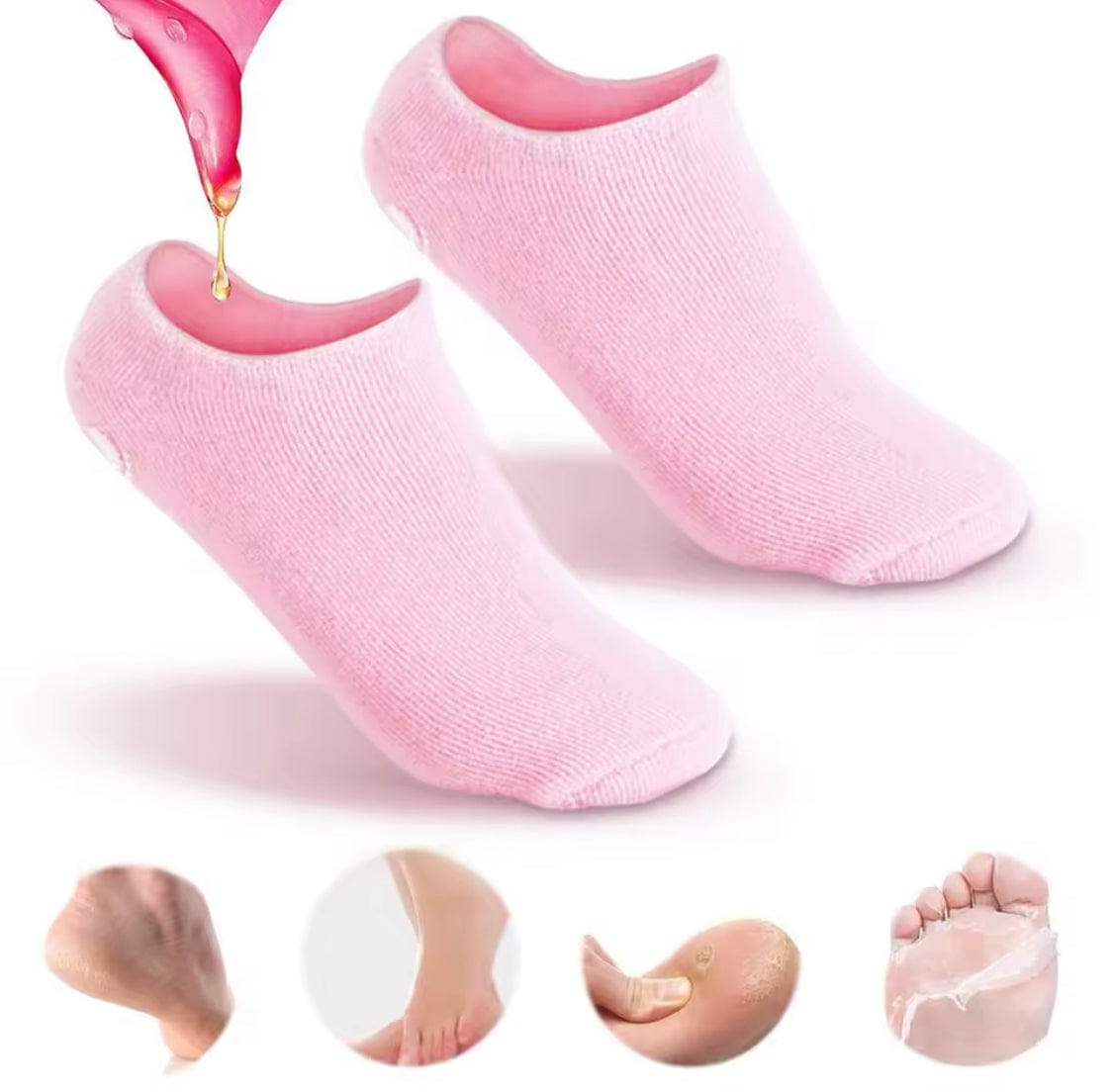 1 Pair Silicone Socks Silicone Gel Sock Silicone Moisturizing Sock Silicone Heel Sock