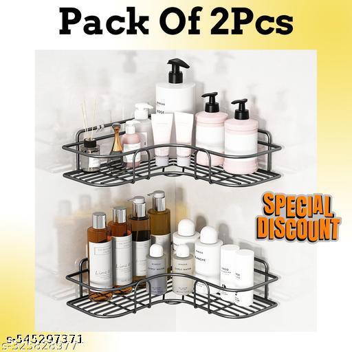 Set of 2 Bathroom & Kitchen METAL corner storage organizer for accessories